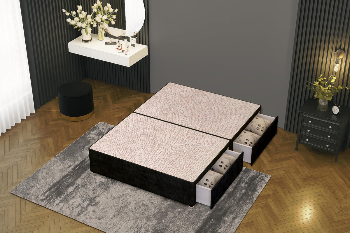 Bed Centre Flexby Divan Bed Base Only with 2 Drawers Same Side, No Headboard - Available in 3FT, 4FT, 5FT & 6FT - image 3