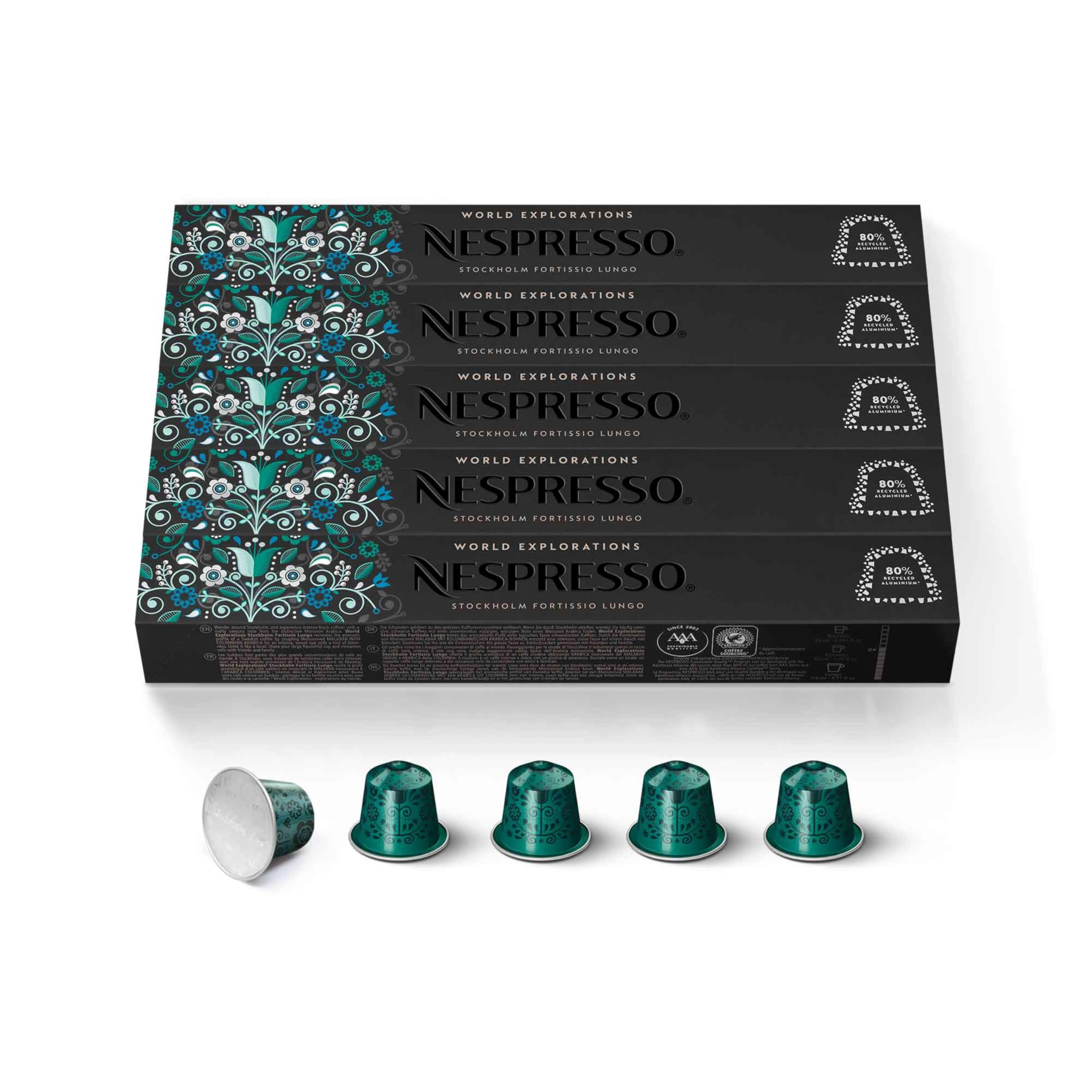 Nespresso Stockholm Fortissio Lungo Coffee Capsules - 50 Pods
