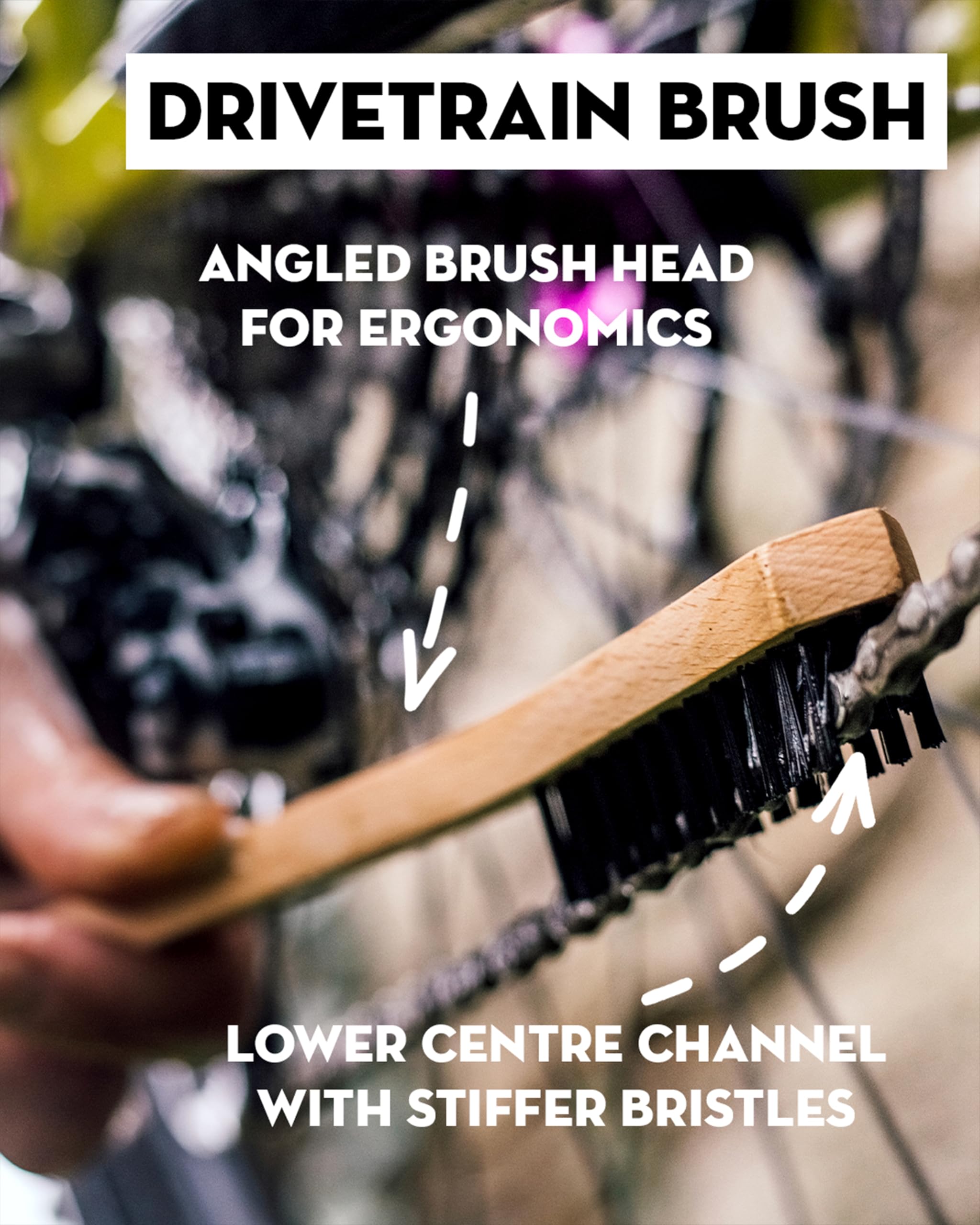 Peaty's 4-Piece Bicycle Brush Set – Waxed Beech Wood Cleaning Kit