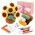 ENCHOL Beginners Crochet Kit – DIY Sunflower Potted Flower Starter Set