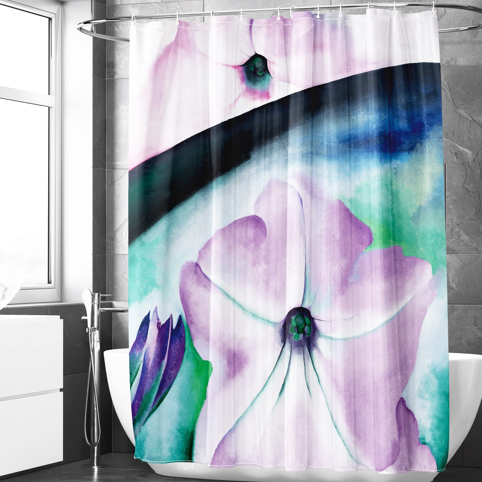 Berkin Arts Georgia O'Keeffe Clematis Shower Curtain - 70x70 Waterproof