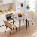 80cm Round Sintered Stone Dining Table – Grey Marble Top