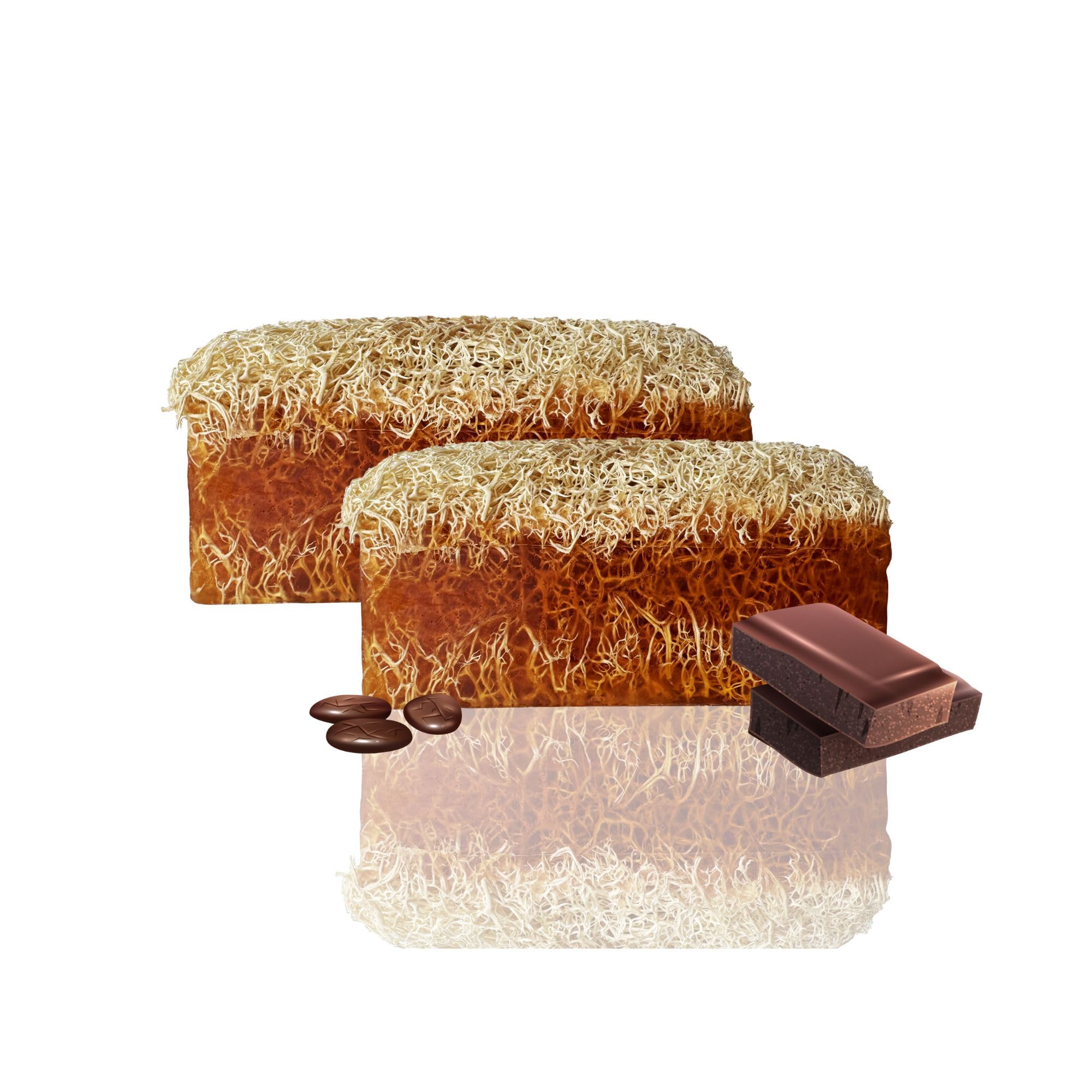 STORELUXY Chocolate Soap Bar with Pumpkin Fiber & Collagen - 2-Pack