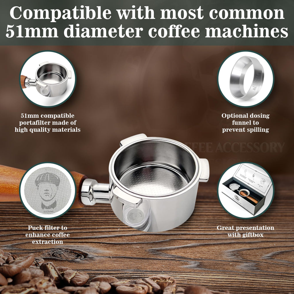 Gritty Blenders 51mm Bottomless Portafilter for De'Longhi & Smeg