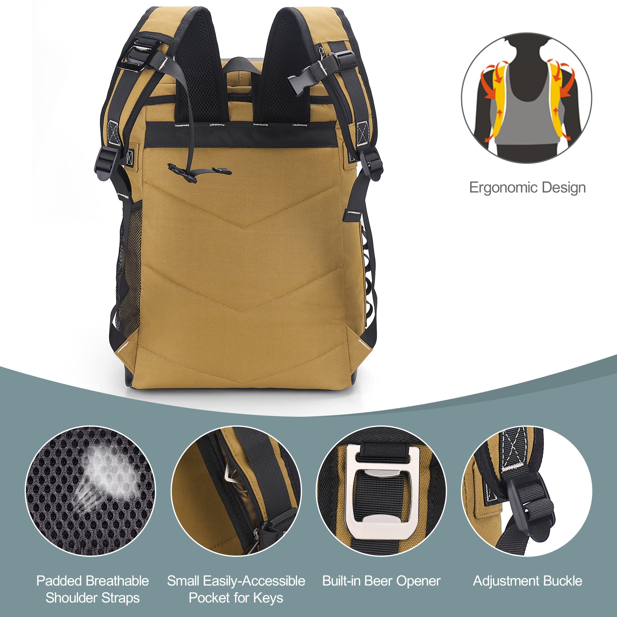 Vogshow 30L Insulated Cooler Backpack – Waterproof Leakproof Picnic Bag