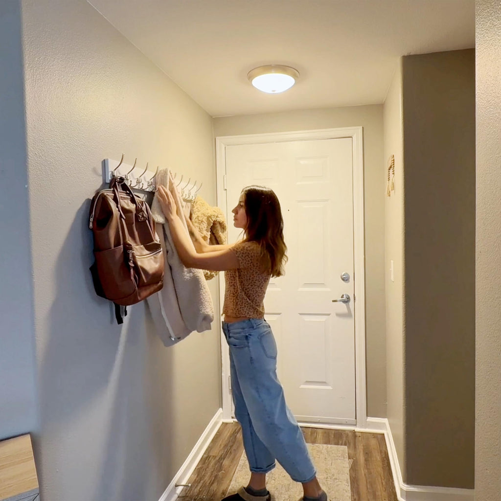 SKOLOO Creations White Solid Wood Wall Mounted Coat Rack, 10 Hooks, 38-1/8" Long - Kitchen, Mudroom, Entryway, Bathroom - Includes Mounting Hardware - image 5