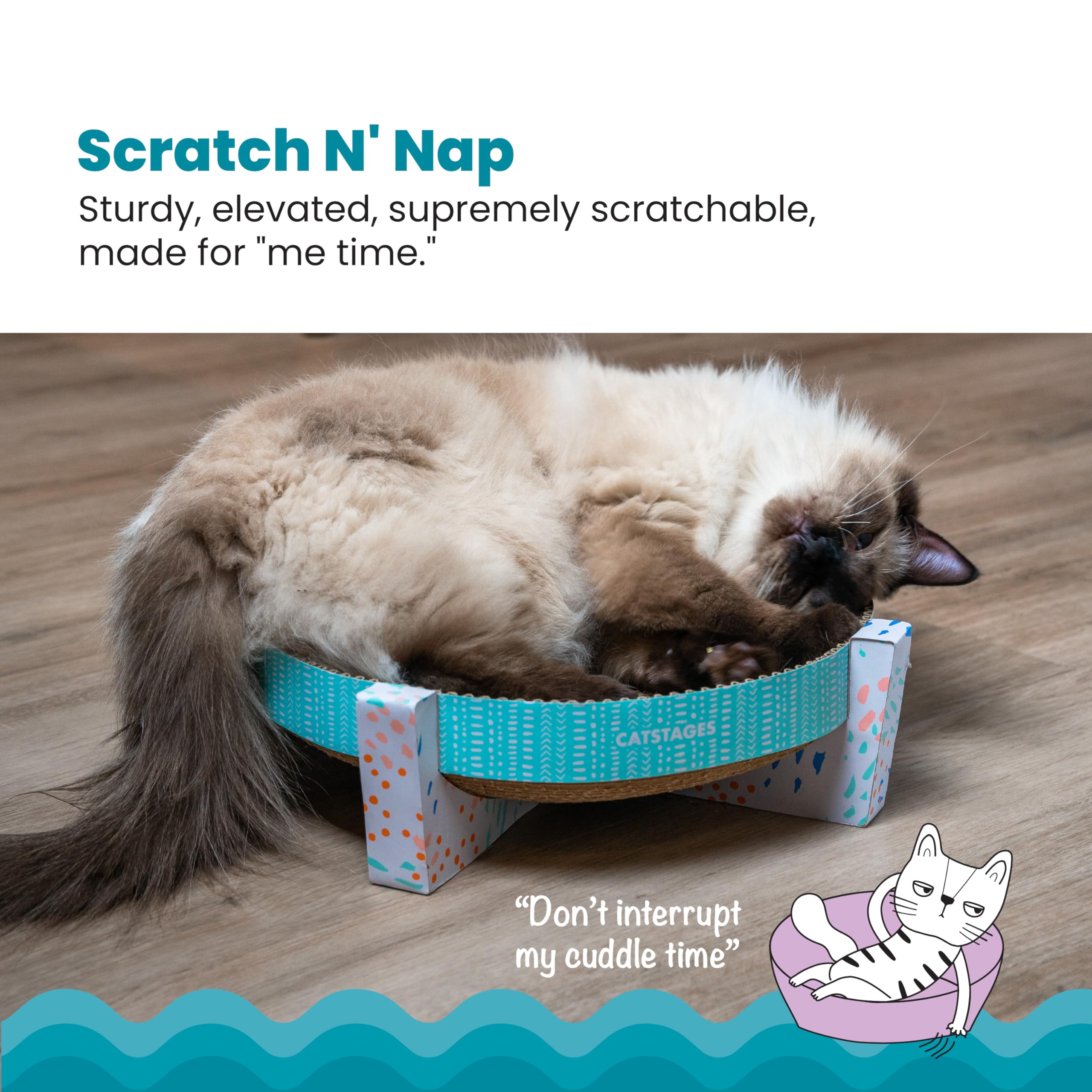 Catstages Corrugated Cat Scratcher Bowl – 2-in-1 Lounger with Catnip