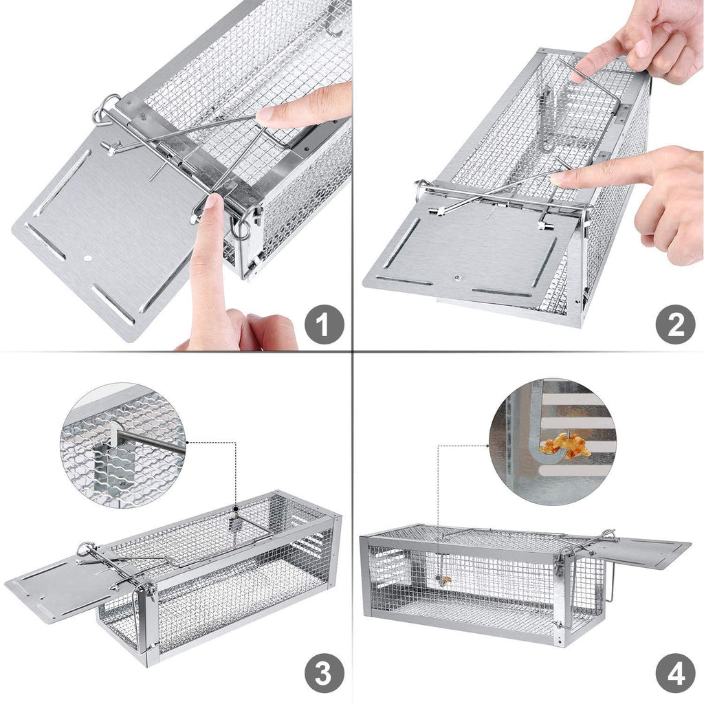RatzFatz Humane Rat Traps – 2 Pack Reusable Live Catch Mouse Traps, 30cm