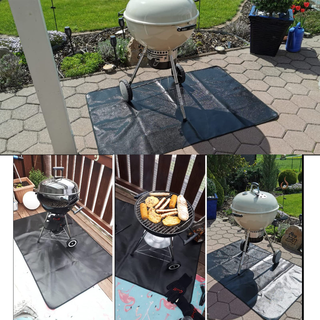 GanKe Fireproof Grill Mat | 152x100cm Silicone BBQ Deck Protector