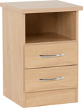 Seconique Nevada 2 Drawer Bedside Table | Sonoma Oak Effect Nightstand