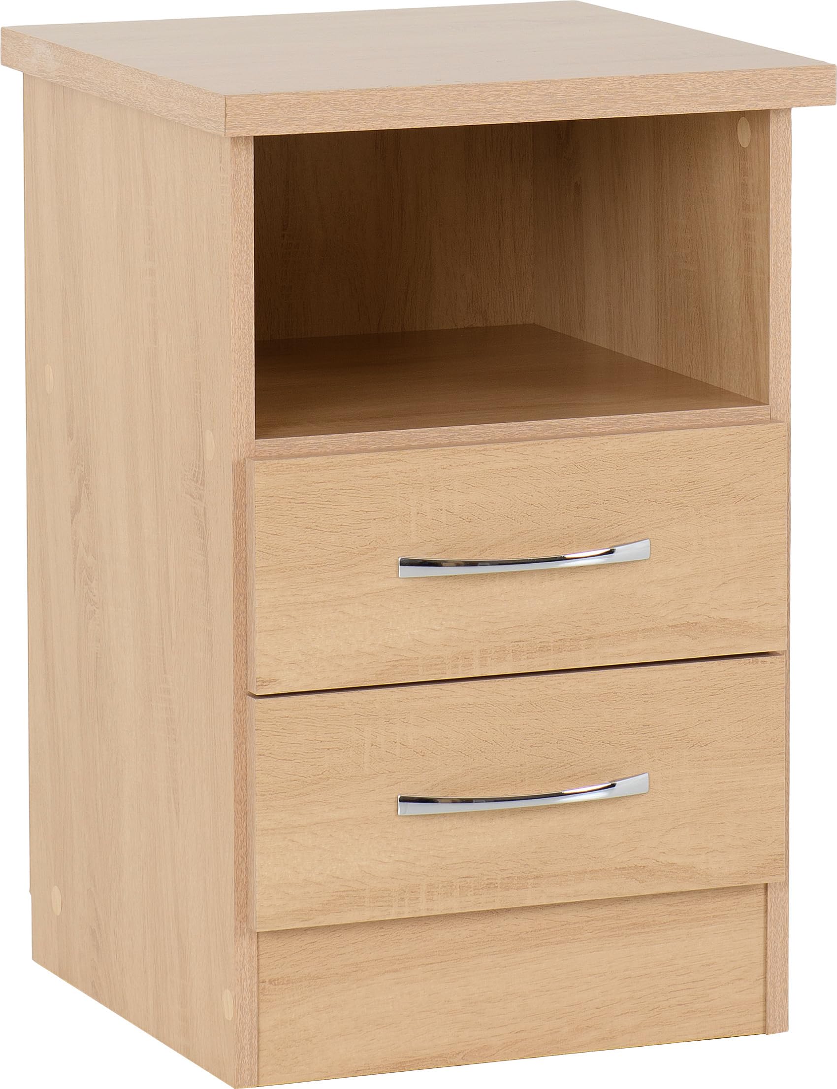 Seconique Nevada 2 Drawer Bedside Table | Sonoma Oak Effect Nightstand