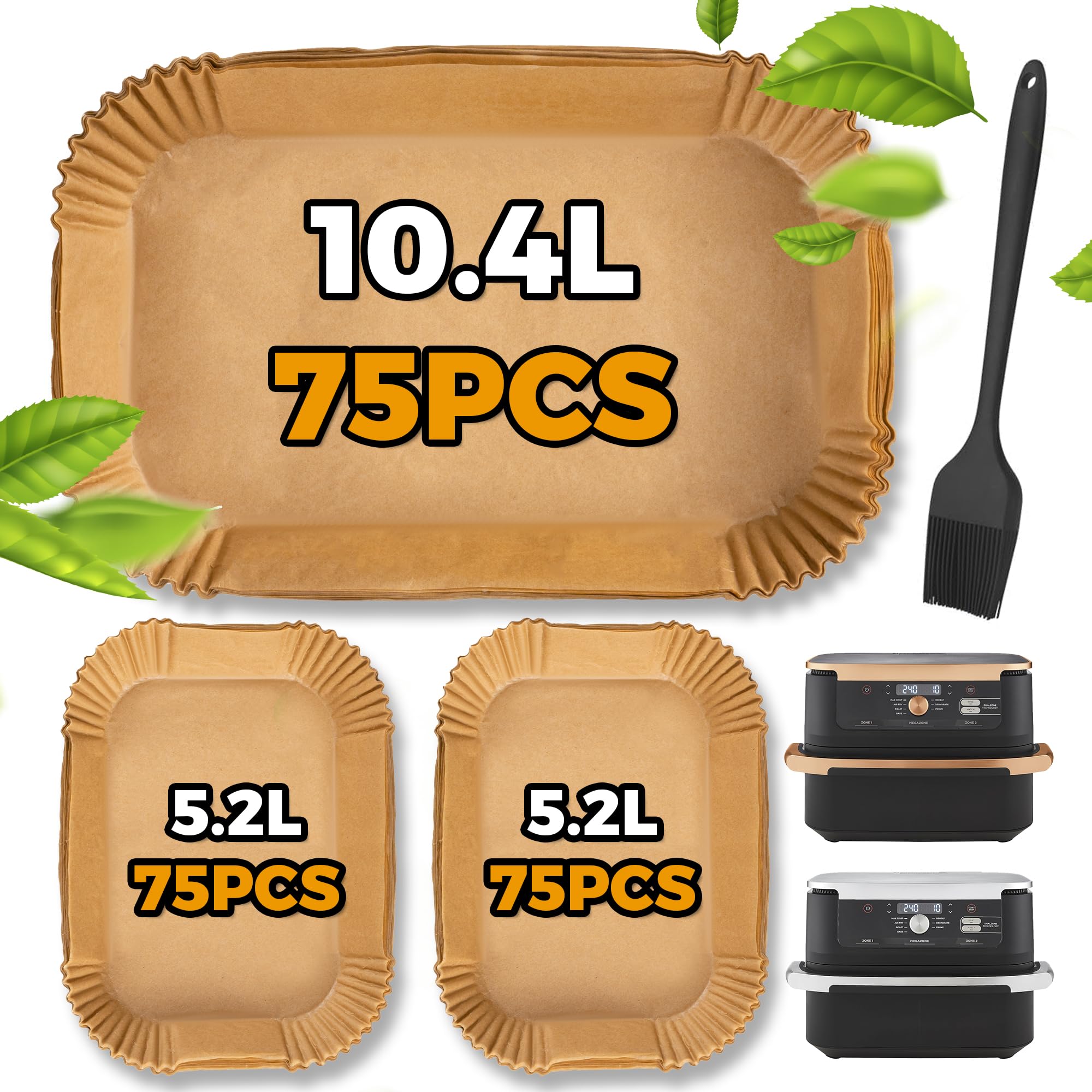 Pietuley 225PCS Air Fryer Liners for Ninja Foodi Flexi Drawer & Cosori