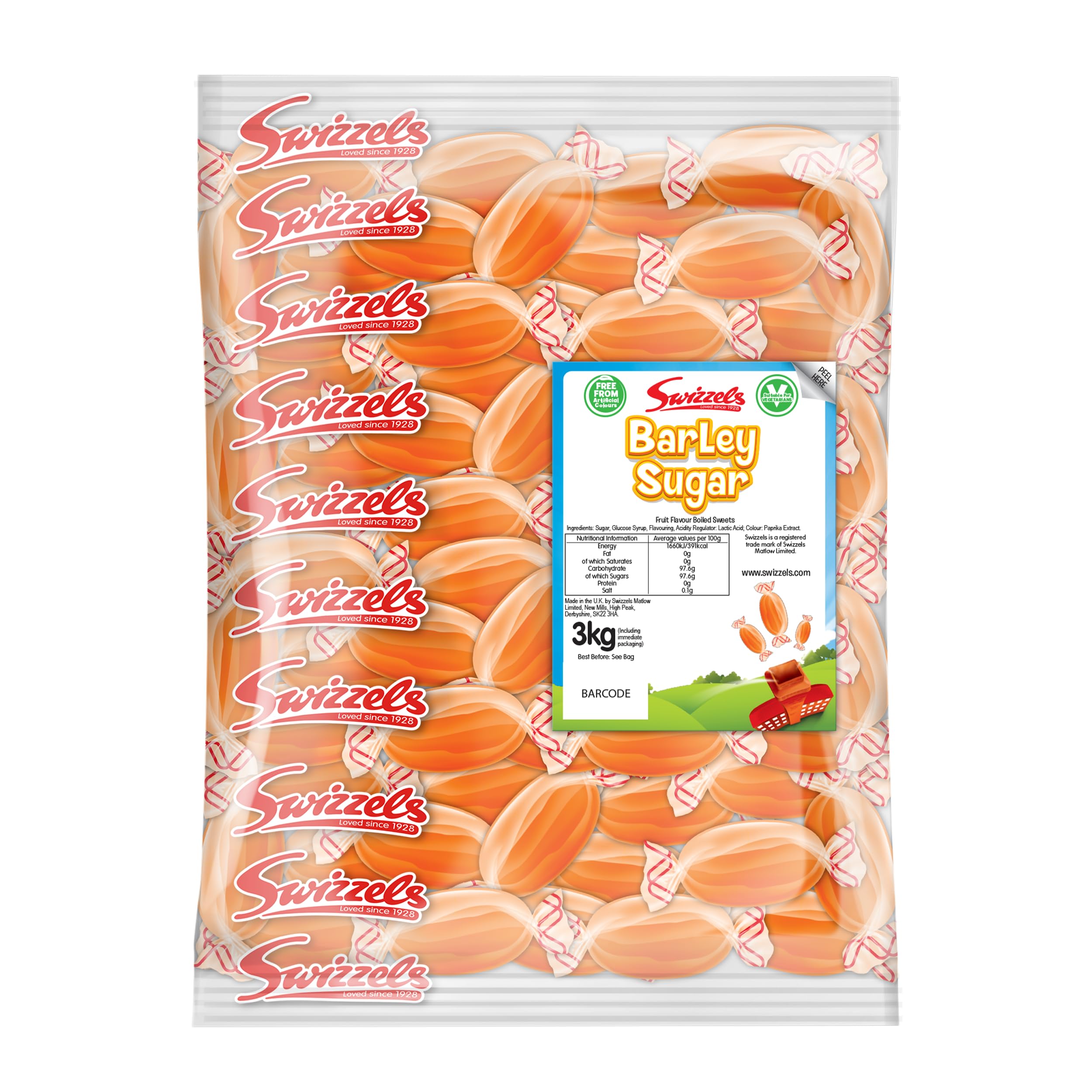 Swizzels Barley Sugar Fruit Flavored Boiled Sweets - Bulk 3 kg Bag