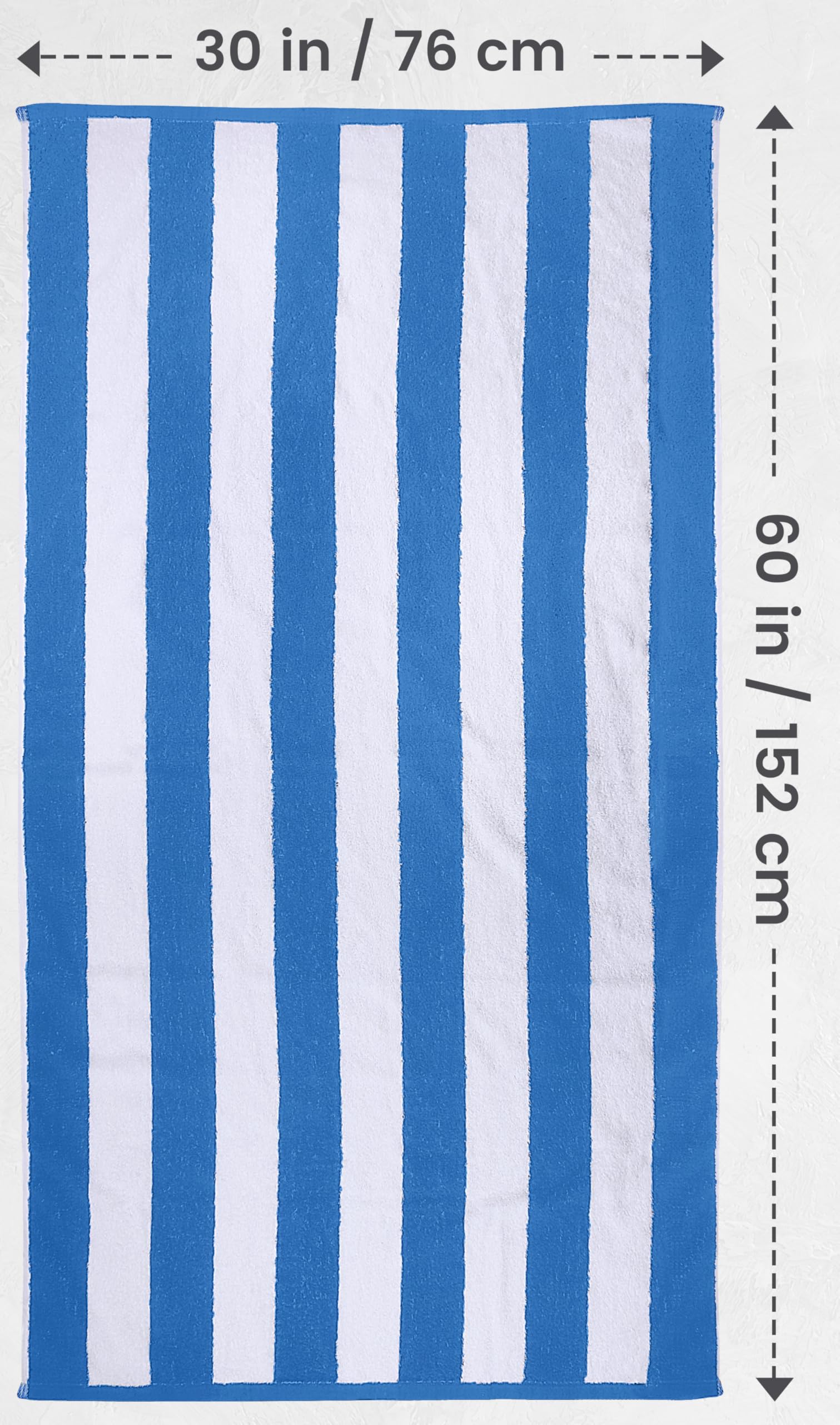 Utopia Towels Cabana Stripe Beach Towels | 100% Cotton Pool Towels - 4 Pack