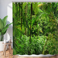 Hnmdmyi Tropical Forest Shower Curtain | Waterproof Polyester - 240x180cm
