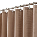 meioro Beige Waffle Shower Curtain – Heavyweight Fabric with 12 Hooks