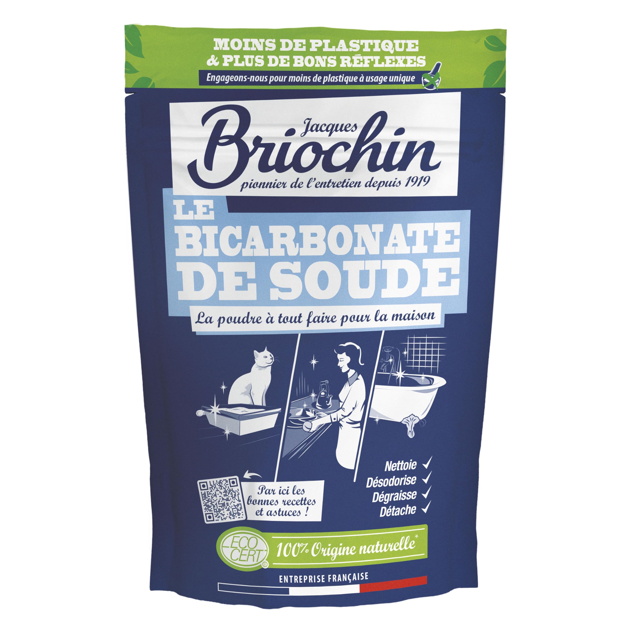 Jacques Briochin Baking Soda – 500g Natural Ecocert Cleaning Powder