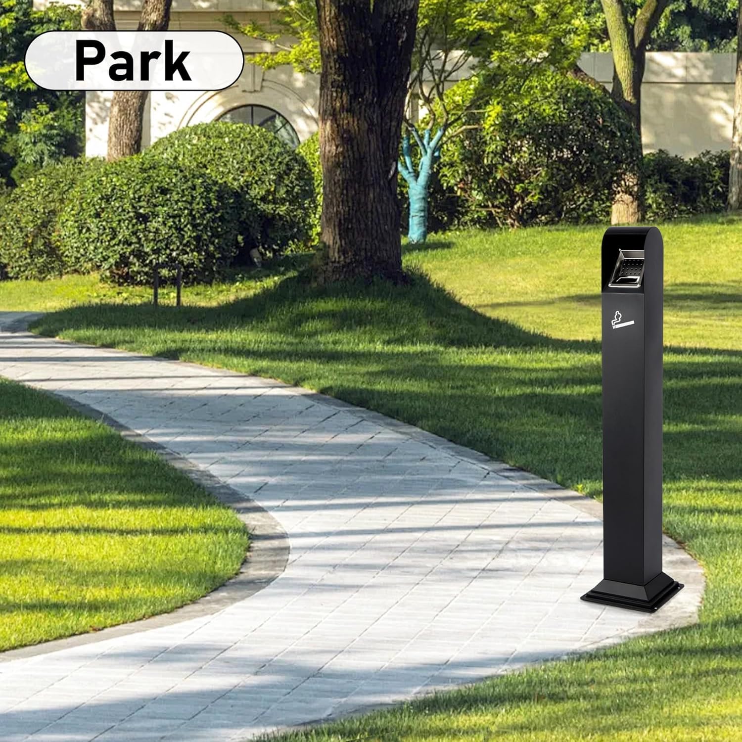 Nisorpa 1.2M Stainless Steel Vertical Trash Bin - Odor-Proof Outdoor Can