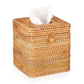 Jolof Store Handcrafted Rattan Tissue Box Holder – Round Napkin Cover