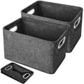 Felt Basket Storage, 2 Pack Foldable Felt Storage Boxes with Handle - image 1