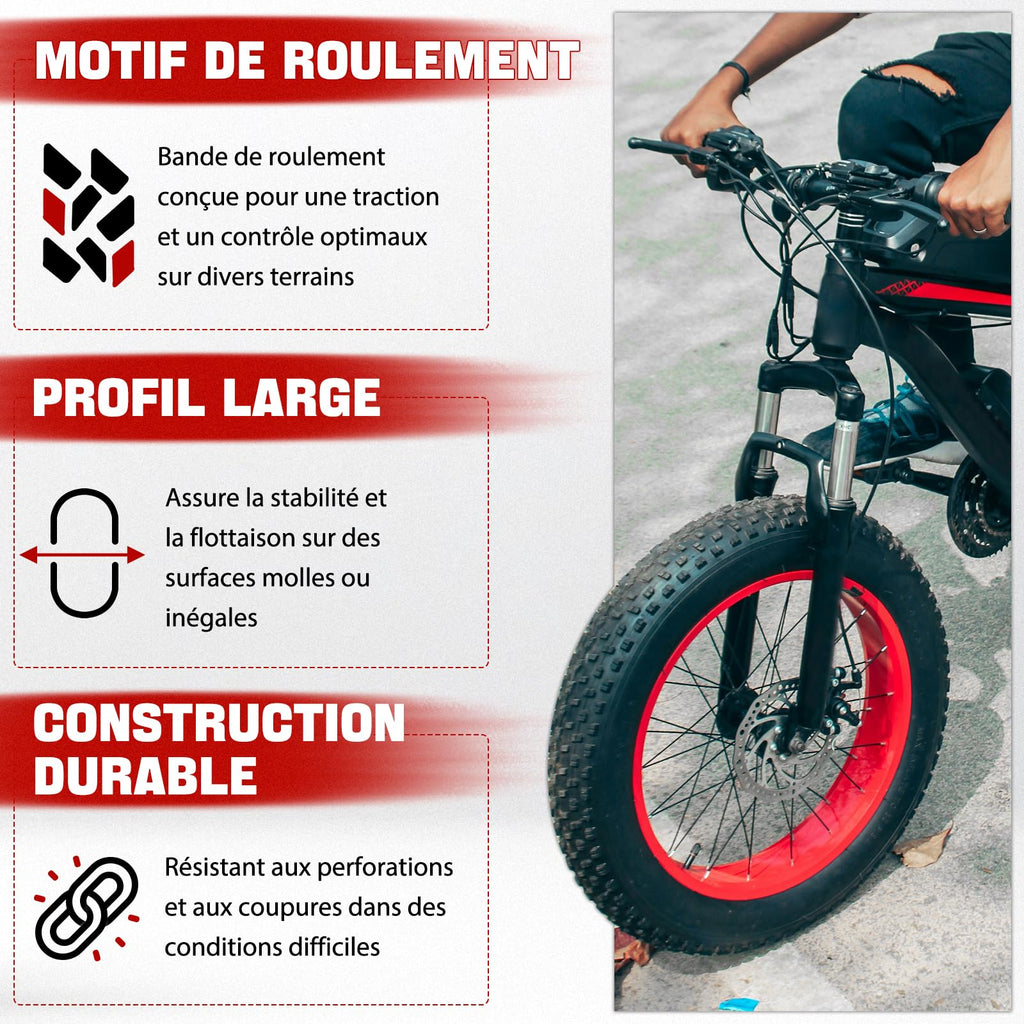 1PZ 20x4.0 Fat Bike Tyre | Butyl Rubber Tire for Electric Mountain Bikes