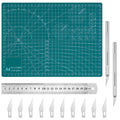 14-Piece A4 Self-Healing Cutting Mat Set with Steel Ruler