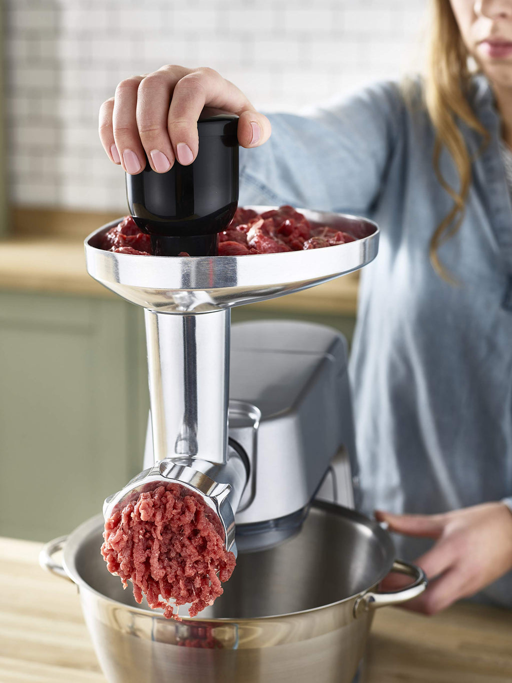 Kenwood KAX950ME Food Mincer Attachment | Silver Meat Grinder Tool