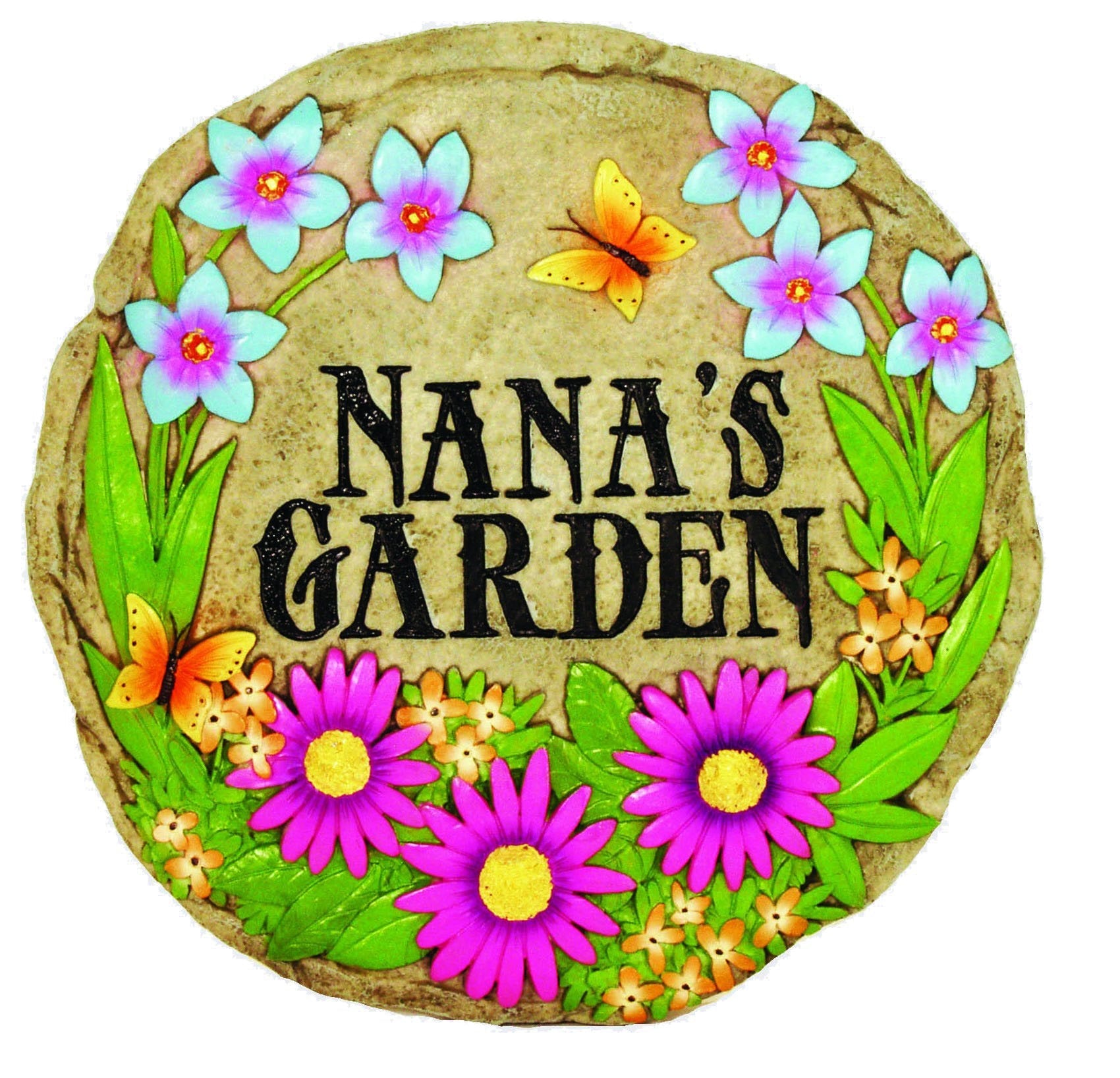 Spoontiques Nana's Garden Stepping Stone - Hand-Painted Resin Wall Plaque