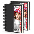 Joibabe 2-Pack A5 Sketch Books | 200GSM Hardcover Spiral Drawing Pad