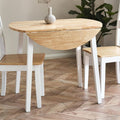 Julian Bowen Linwood Round Drop Leaf Table – Natural Oak & White