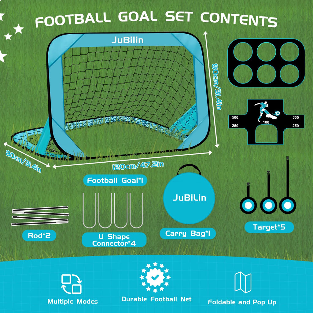 Jubilin Pop Up Football Goal for Kids – 4-Mode Portable Soccer Net