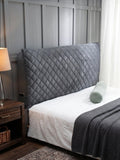 Bed Headboard Slipcover Quilted Thicken Protector Light grey,180x70cm - image 1