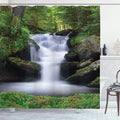 JIANGLANY 3D Waterfall Landscape Shower Curtain | Waterproof Polyester