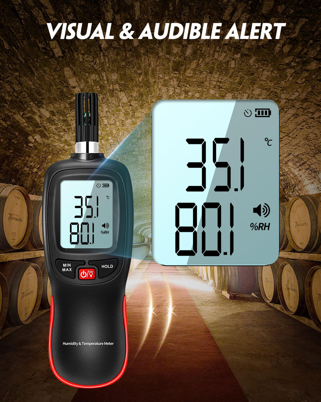 APOMONO WT83 Digital Hygrometer – High Precision Dew Point & Wet Bulb Meter