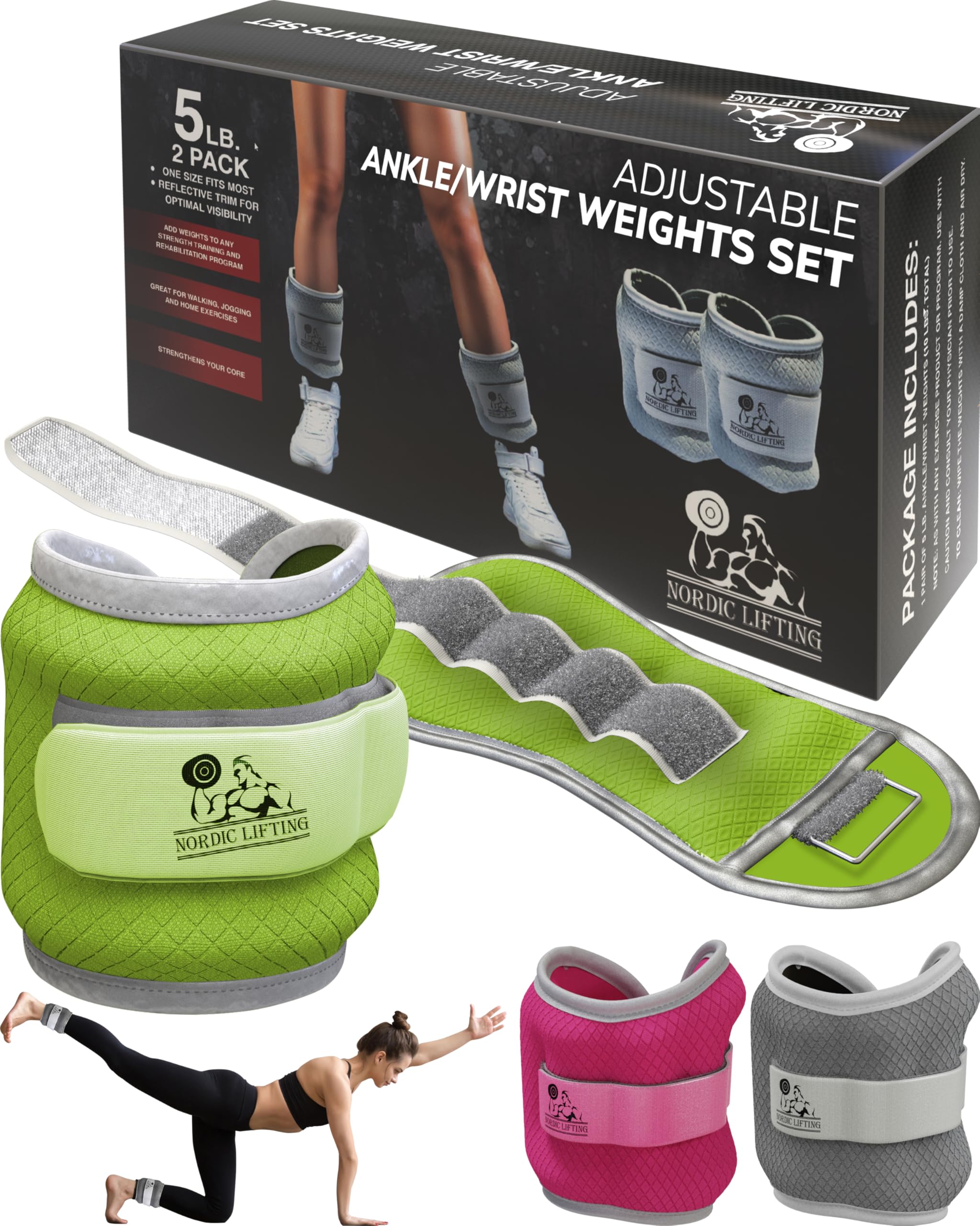 Jolof Store Adjustable Ankle and Wrist Weights - Neoprene Weight Cuffs