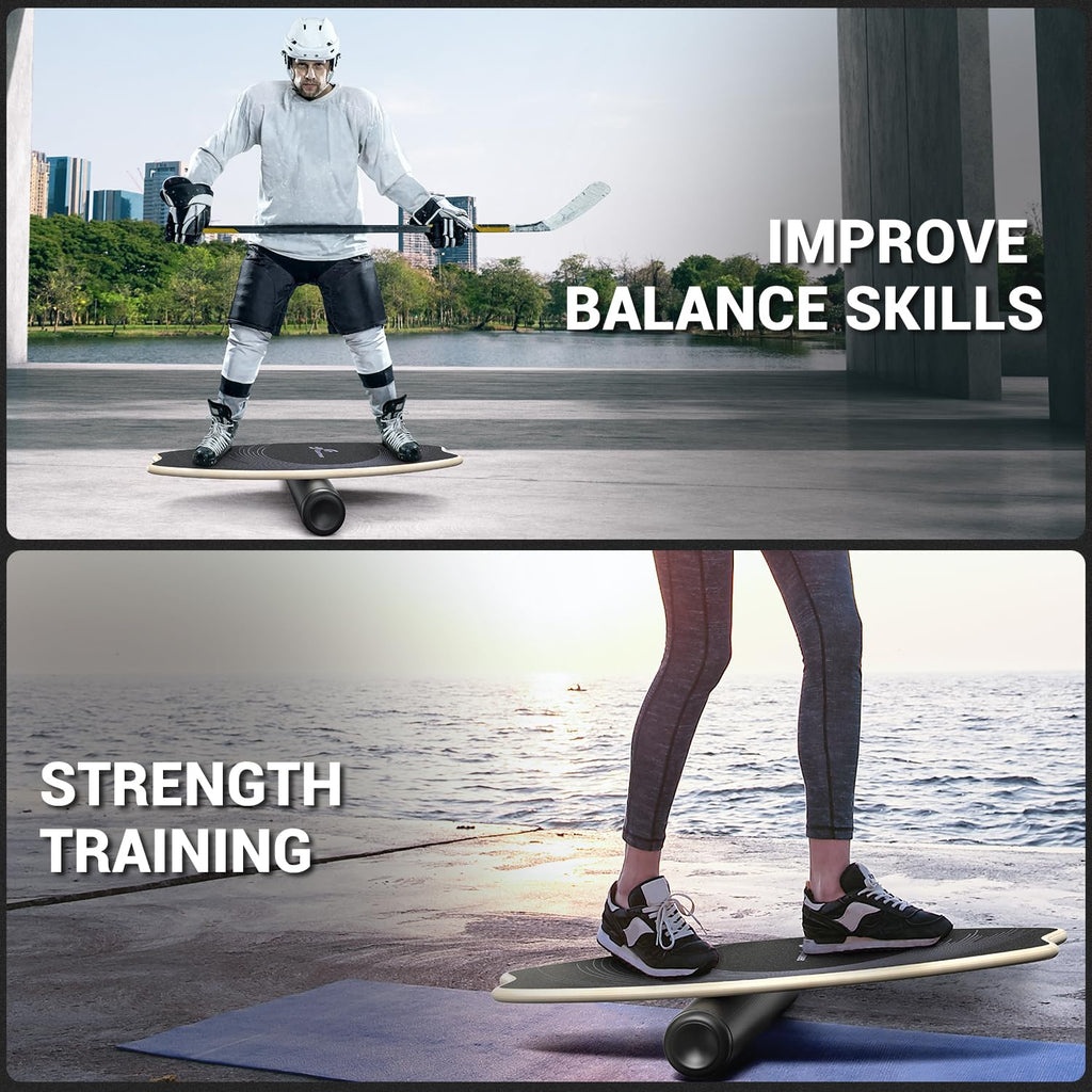 Sportneer 2-in-1 Balance Board | Indoor Surfboard & Skateboard Trainer