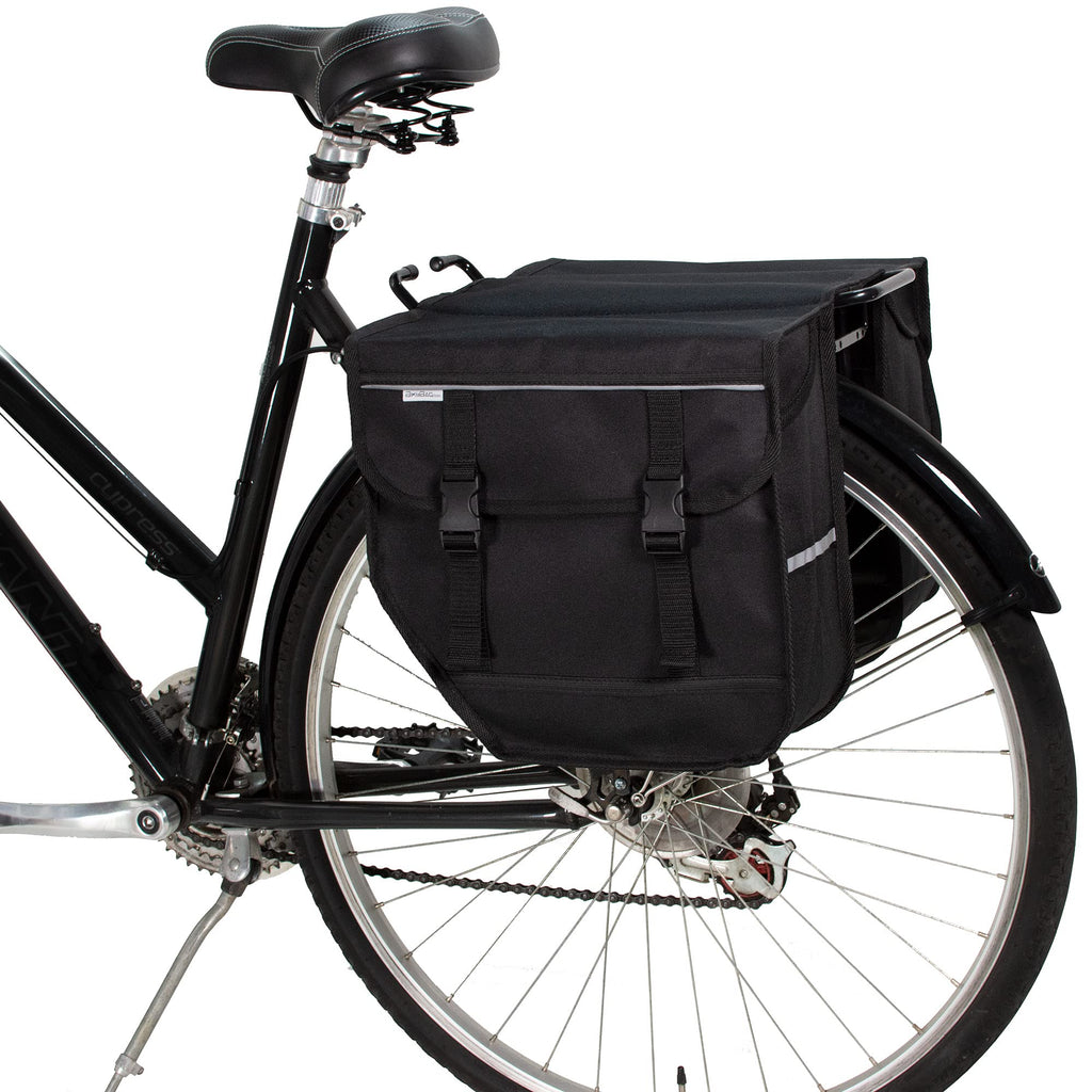 BikyBag Model M | Waterproof Double Bicycle Panniers - Black Rear Rack Bag
