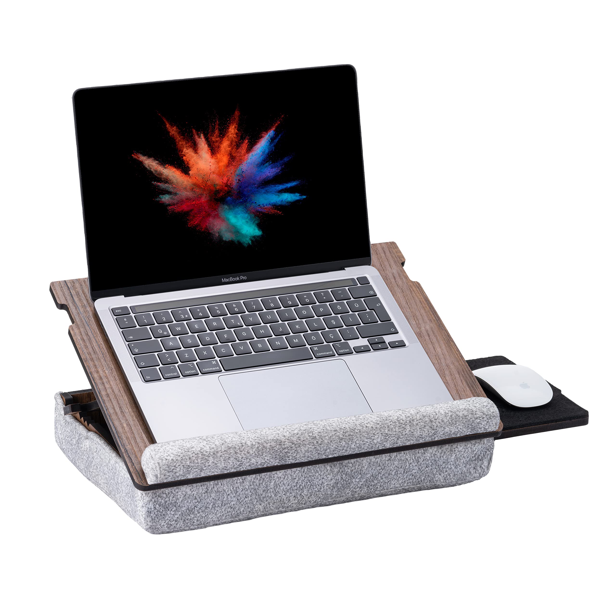 Vigo Wood Laptop Tray – Ergonomic Lap Desk with Mousepad