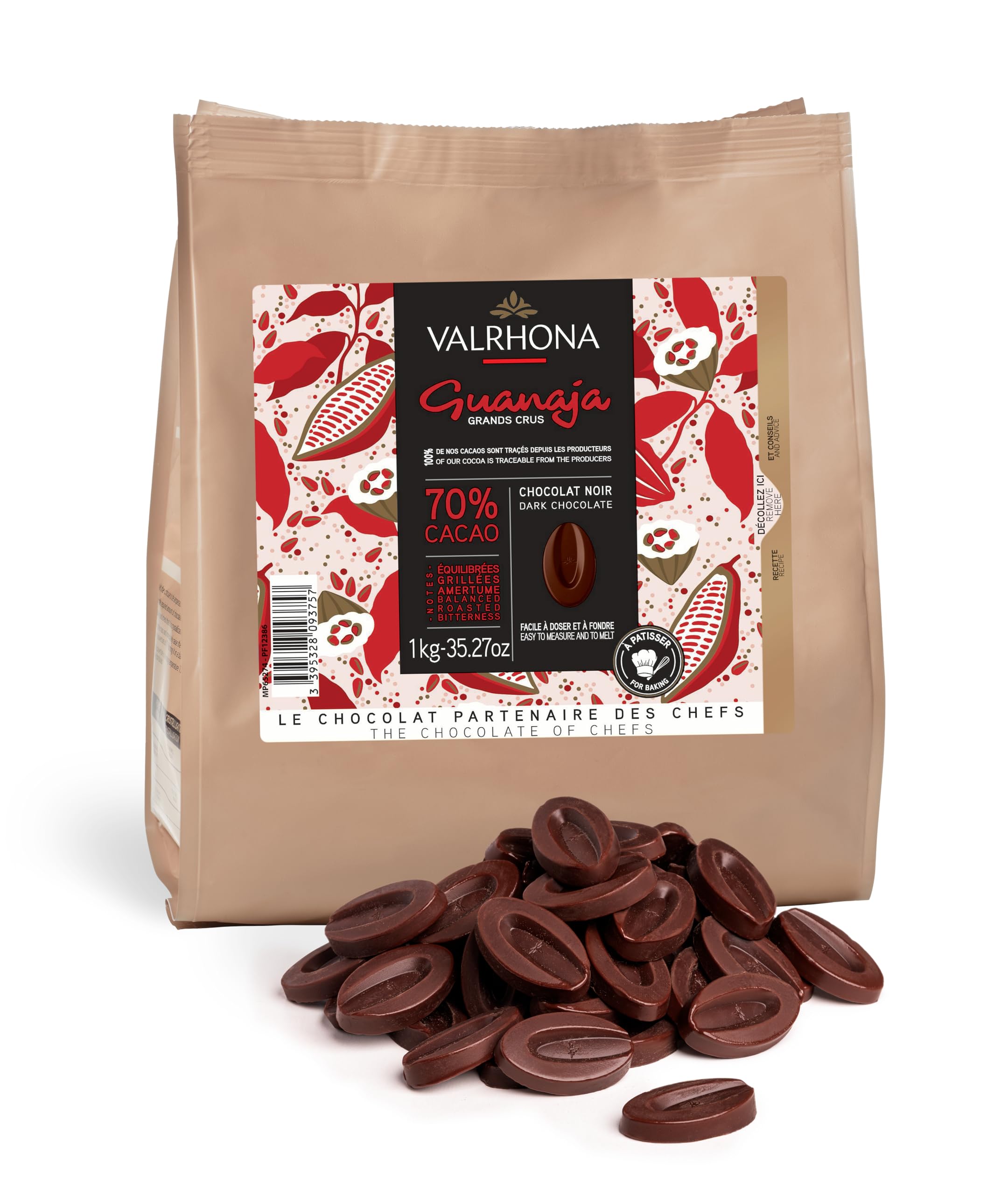 Valrhona Guanaja 70% Dark Chocolate – 1kg Gourmet Baking Beans