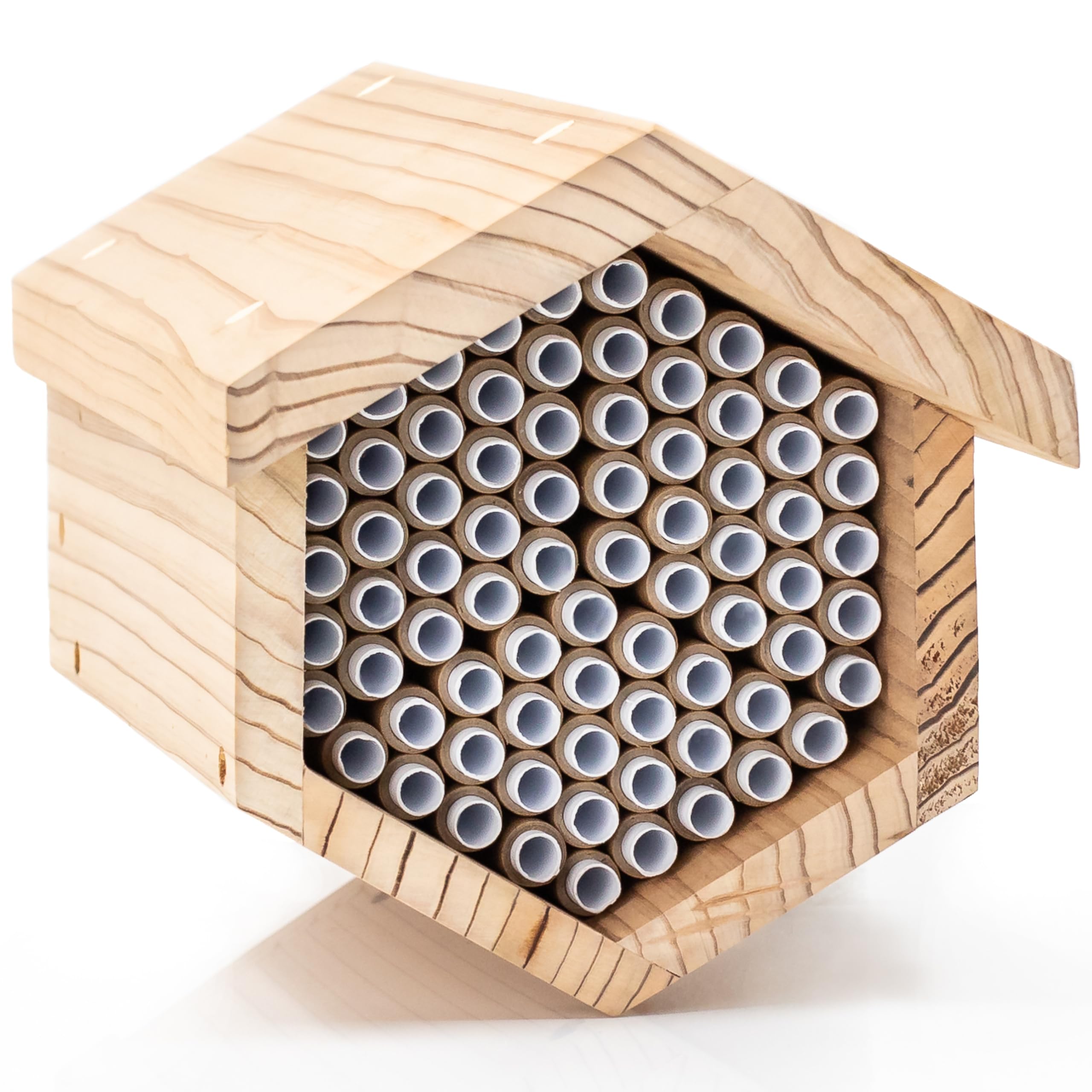 WHITEHORSE Cedar Mason Bee House – Weatherproof Insect Hotel with Tubes