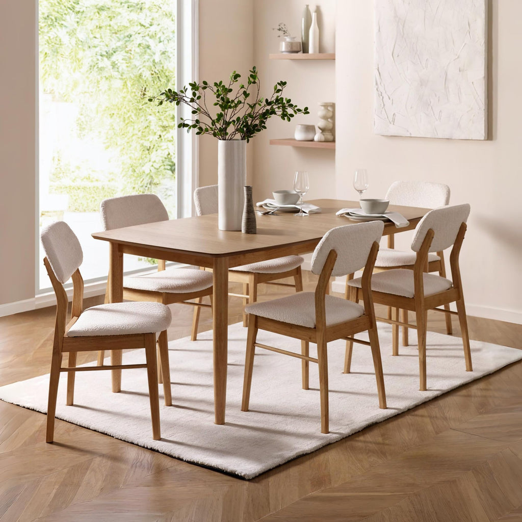Julian Bowen Theia Dining Chairs, Set of 2, White Bouclé - H85 x D52cm - image 3