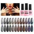 AIMEILI 12 Colors Christmas Glitter Gel Nail Polish Set - Soak Off UV LED
