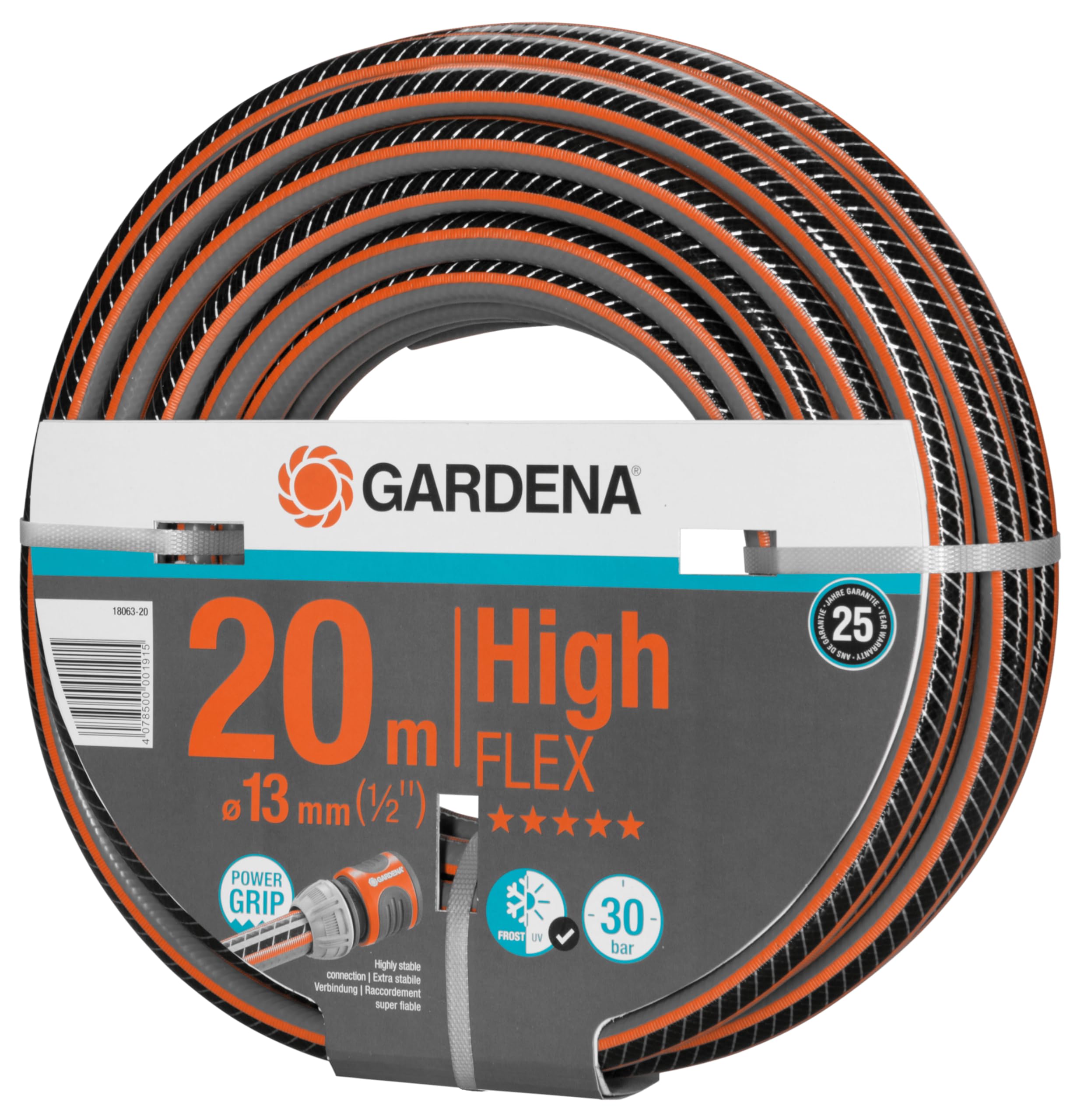 Gardena Comfort Highflex Garden Hose | 13mm (1/2") x 20m | UV Resistant