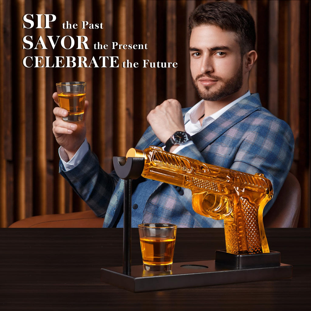 Oaksea Whisky Decanter Set with Shot Glasses – Luxury Barware Gift for Men