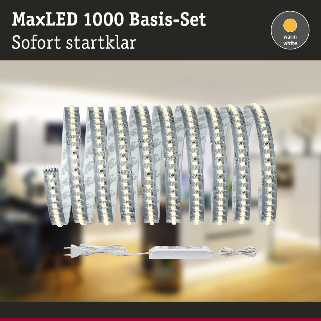 Jolof Store MaxLED 1000 LED Strip Kit – 3m Warm White Silver 40W