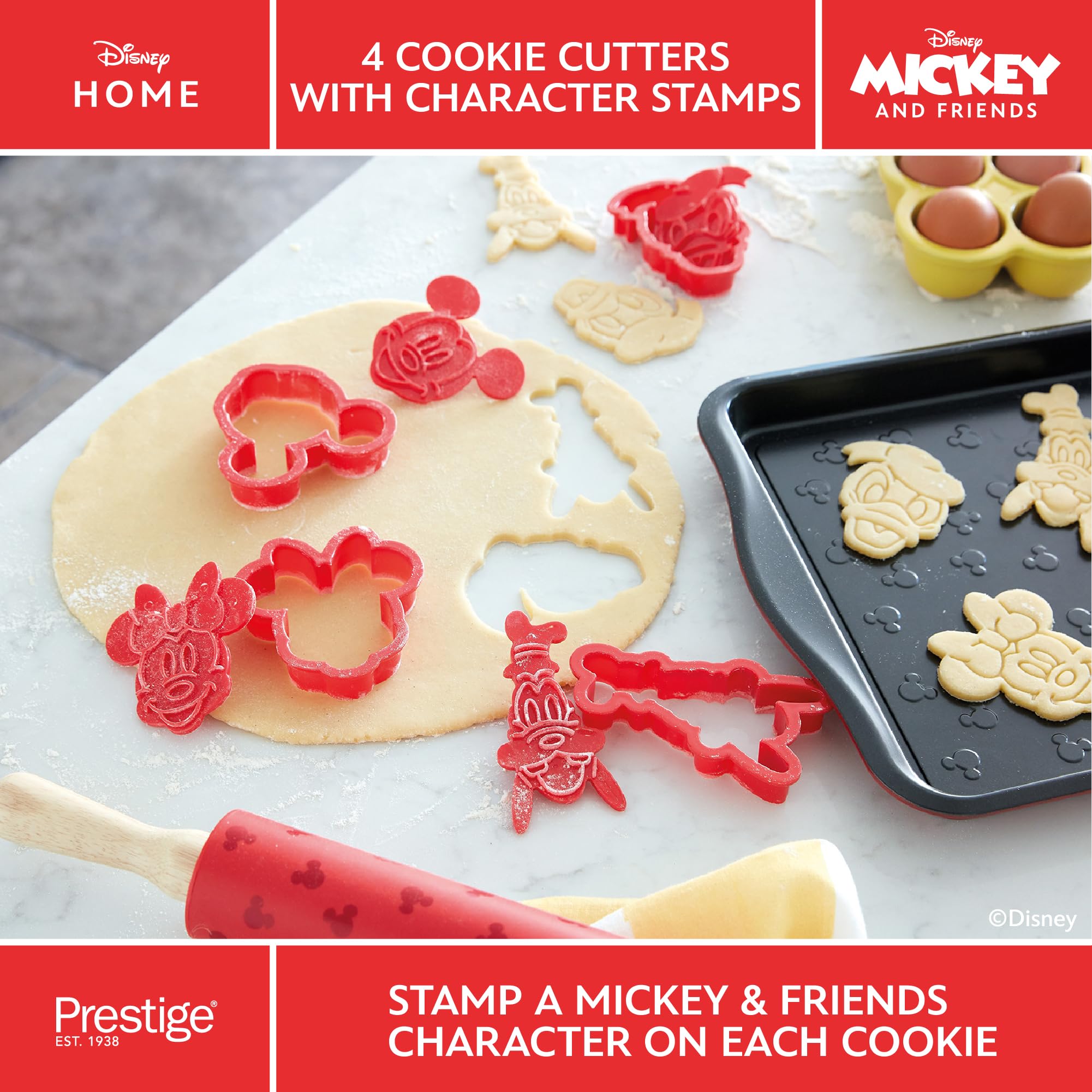 Prestige Disney Mickey Mouse 6-Piece Non-Stick Bakeware Set - Red