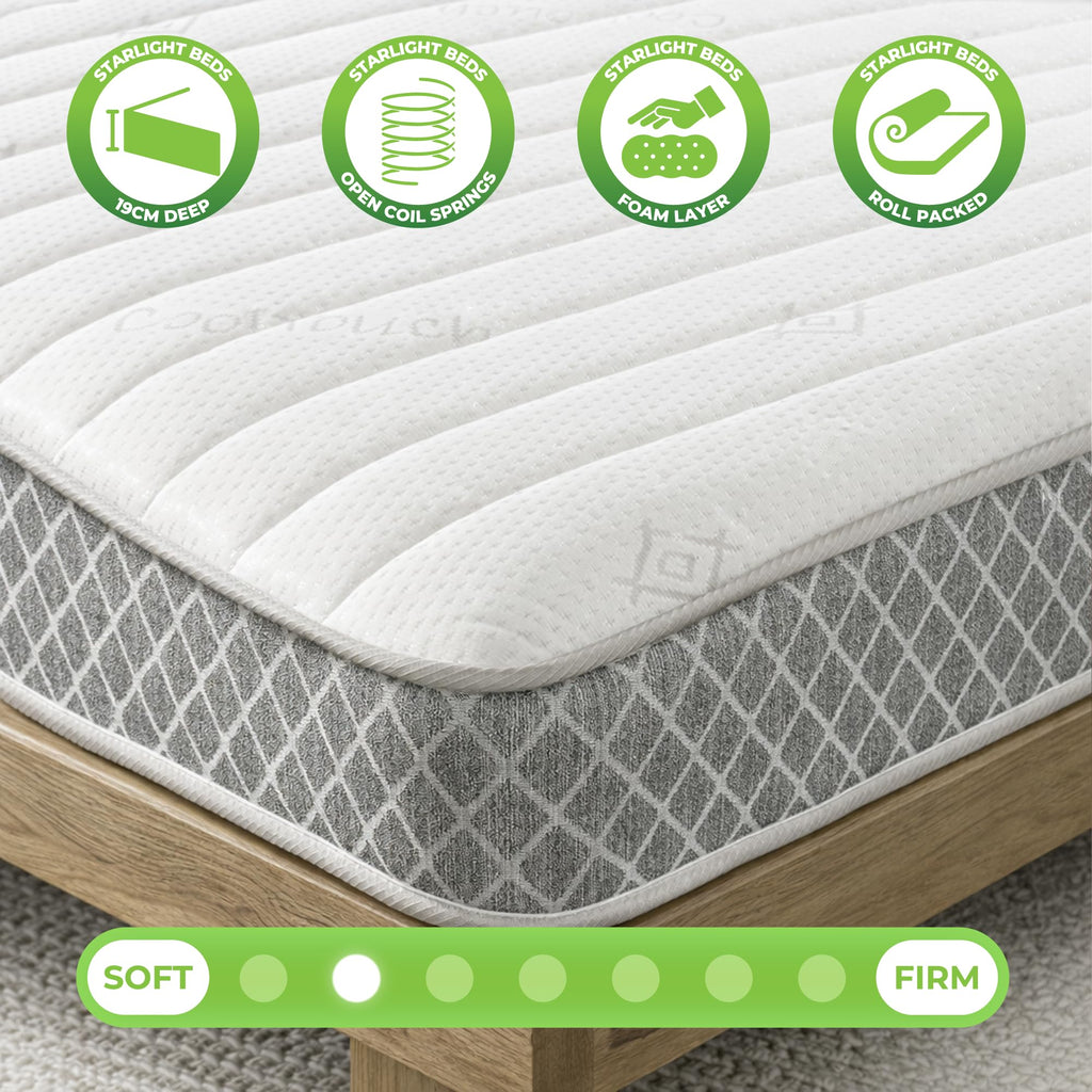 Starlight Beds Nebraska Grey European Single Mattress - 90x200 - image 5