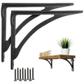 EDUWURXS Heavy Duty Cast Iron Shelf Brackets - 7x8 Inch Wall Supports