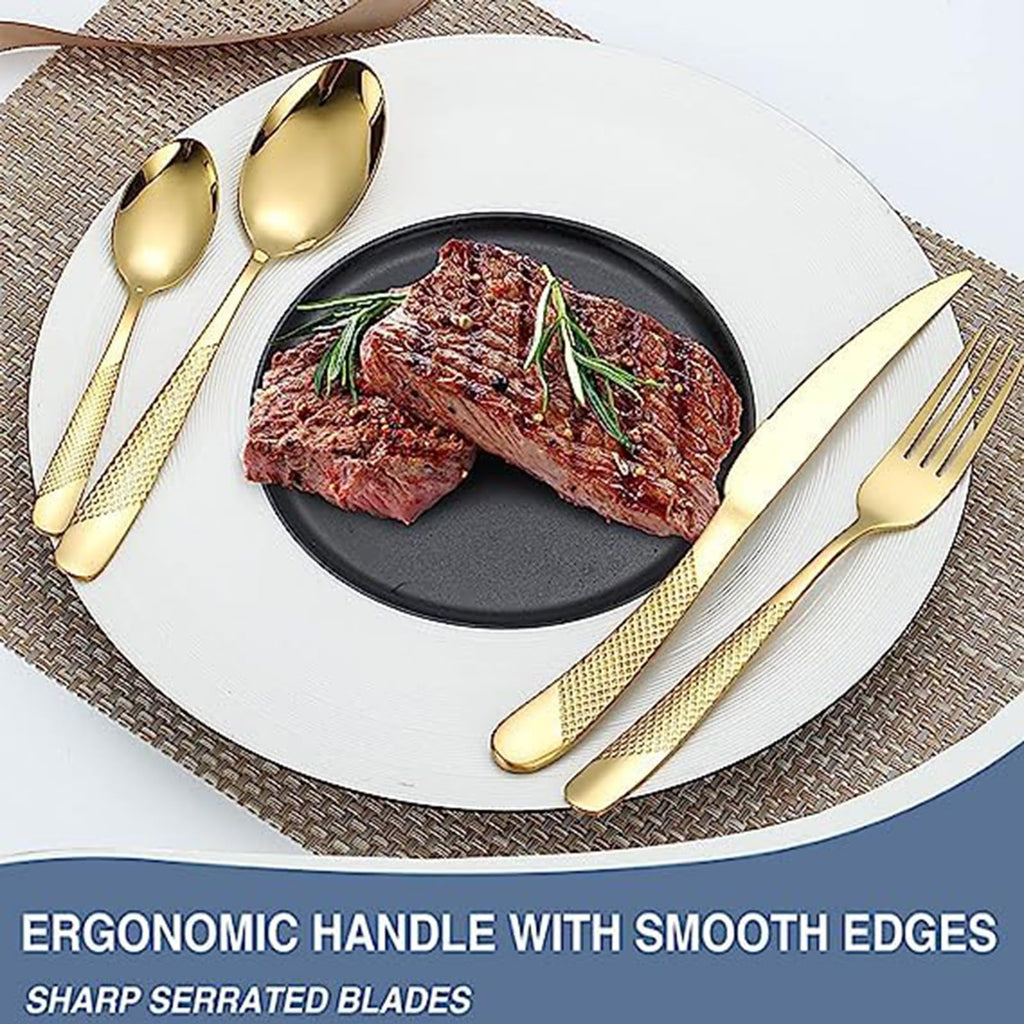 24-Piece Gold Silverware Set with Holder | Service for 6