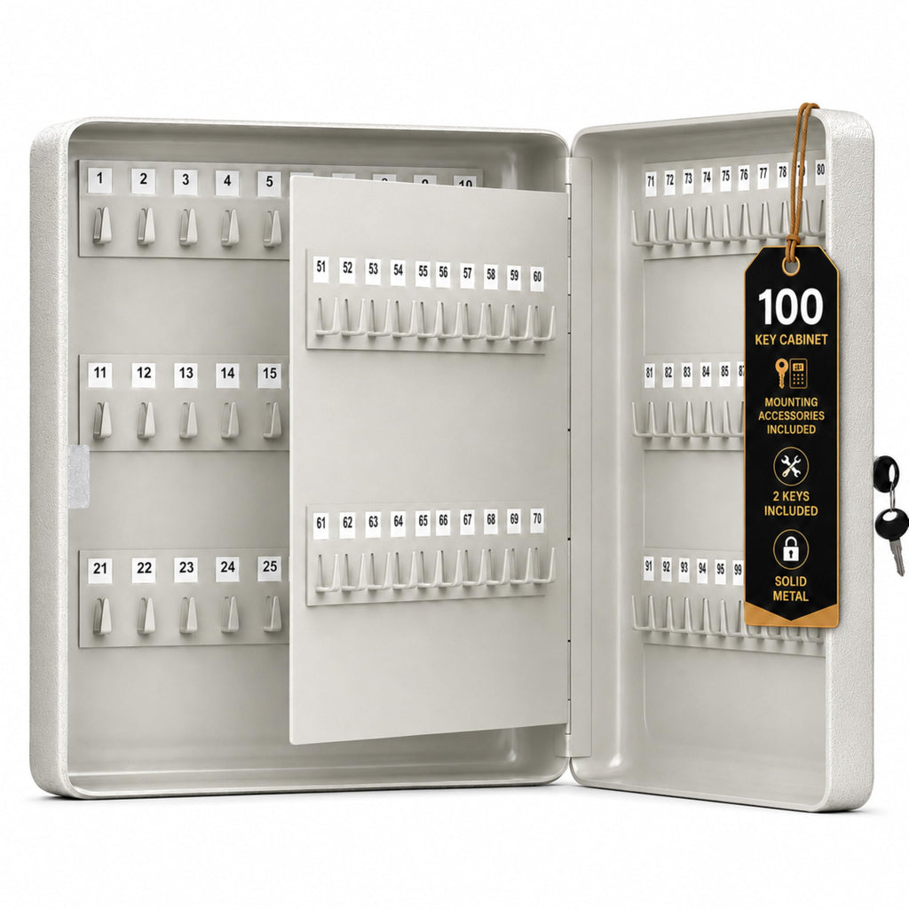 Landlord Direct Supplies LDS® Large Key Cabinet Wall Mounted 100 Keys Key Box Includes 100 Indexing Numbers & Mounting Harware